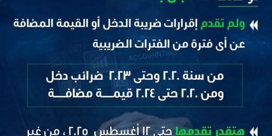 تيسيرات ضريبية.. مهلة حتى 12 أغسطس لتقديم الإقرارات المتأخرة بدون غرامات - تكنو بلس