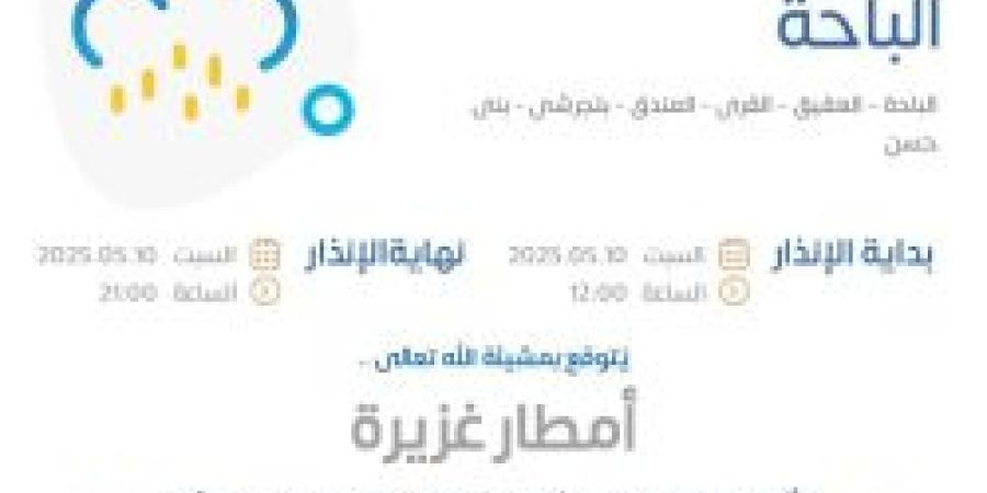حالة الطقس اليوم في الباحة: الإنذار الأحمر في الباحة والعقيق والقرى والمندق وبلجرشى وبنى حسن - تكنو بلس