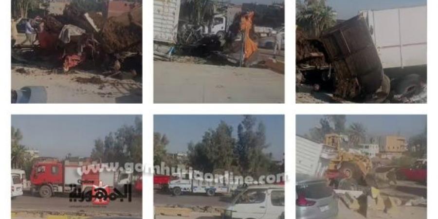 وفاة سائقين في تصادم بين سيارتي نقل ثقيل على الإقليمي بالمنوفية - تكنو بلس